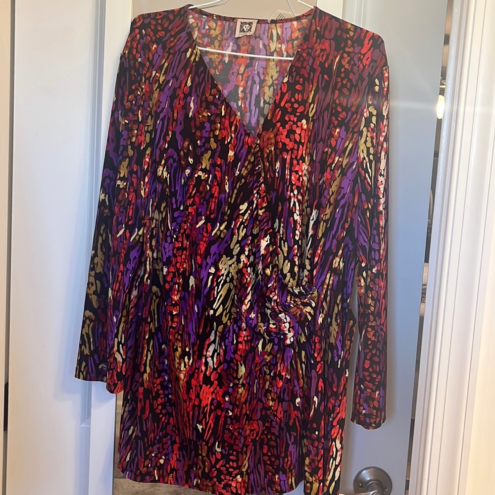 Anne Klein XL Dressy Crossover Shirt